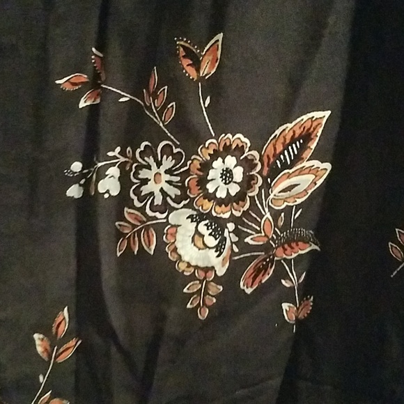 Loft gray floral off the shoulder midi dress - Picture 3 of 4